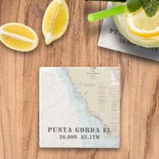 Porta-copo De Pedra Gráfico náutico Autêntico 🌊 Flórida do Sudoeste