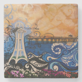 Porta-copo De Pedra Grafite Oceanside