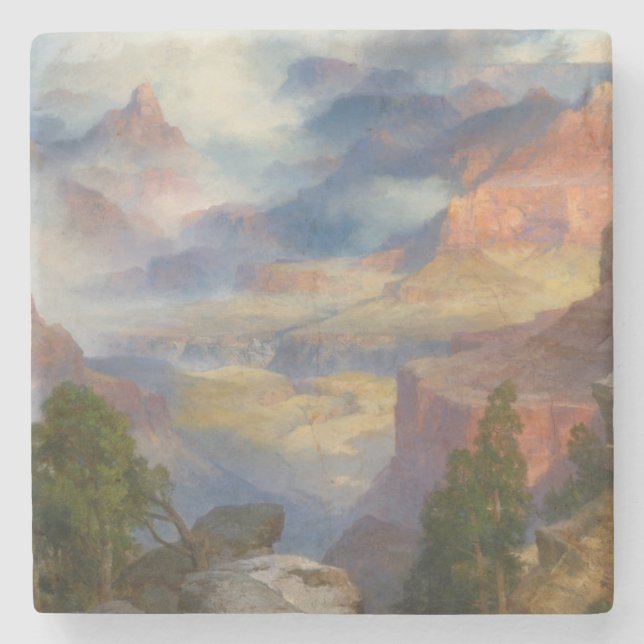 Porta-copo De Pedra Grand Canyon in Mist (por Thomas Moran) (Frente)