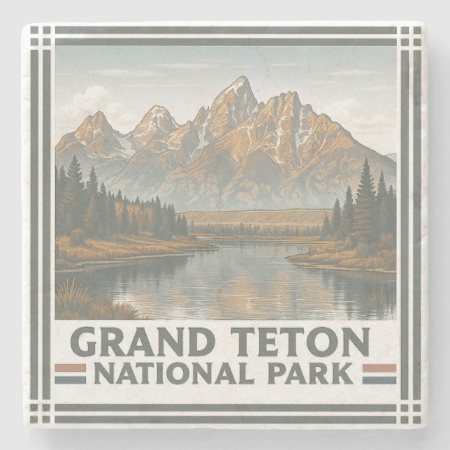 Porta-copo De Pedra Grand Teton National (Frente)