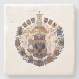 Porta-copo De Pedra Grande brasão da Rússia Imperial