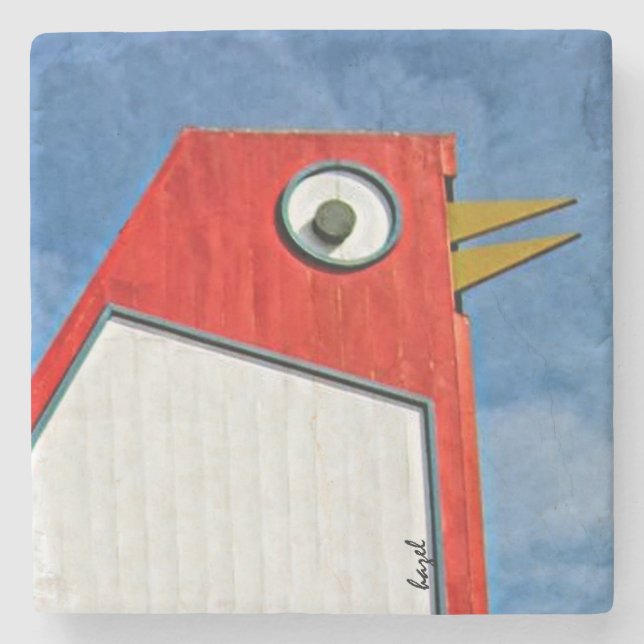 Porta-copo De Pedra Grande Galinha Atlanta, Porta copos Grande de Fran (Frente)