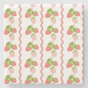 Porta-copo De Pedra Grandmillenial morango rosa doce trendy