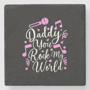Porta-copo De Pedra Grandpa Gift Daddy You Rock My World