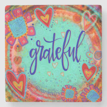 Grateful Floral Whimsical Hearts Divertido Bebida