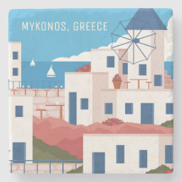 Porta-copo De Pedra Grécia do Mykonos de Texto Personalizado