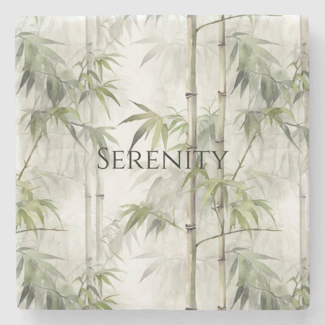 Porta-copo De Pedra Green Bamboo Serenity (Frente)