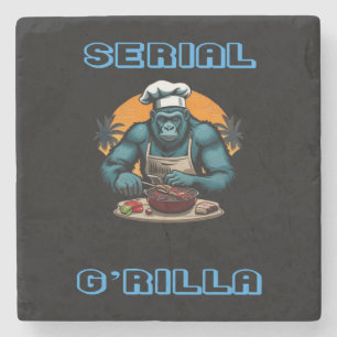Porta-copo De Pedra G'rilla Mestre Churrasco Serial Grillador Diversão