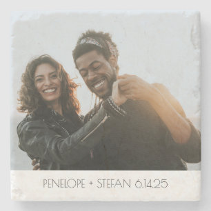 Porta-copo De Pedra Guarda-Saída de Foto de Casamento Personalizado
