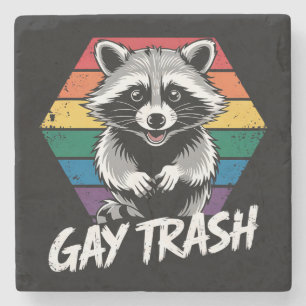 Porta-copo De Pedra Guaxinim Lixo Gay Orgulho LGBTQ Vintage