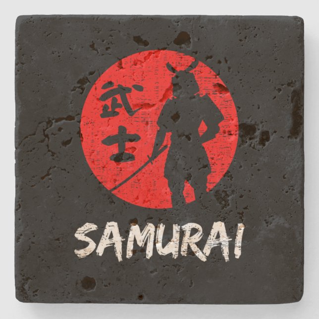 Porta-copo De Pedra Guerreiro Samurai  (Frente)