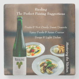 Porta-copo De Pedra Guia de Combinação de Vinho Riesling/Domine a Cozi