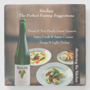 Porta-copo De Pedra Guia de Combinação de Vinho Riesling/Domine a Cozi