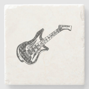 Porta-copo De Pedra Guitarra