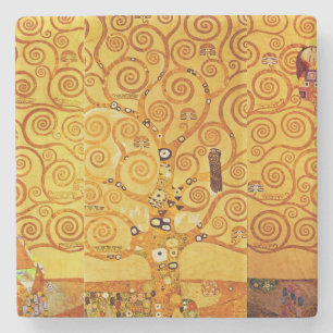 Porta-copo De Pedra Gustav Klimt Árvore da Vida: Art Nouveau Simbolist
