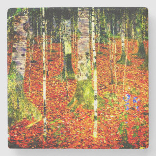 Porta-copo De Pedra Gustav Klimt Birch Trees
