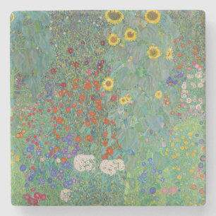 Porta-copo De Pedra Gustav Klimt - Jardim Rural com Girassóis