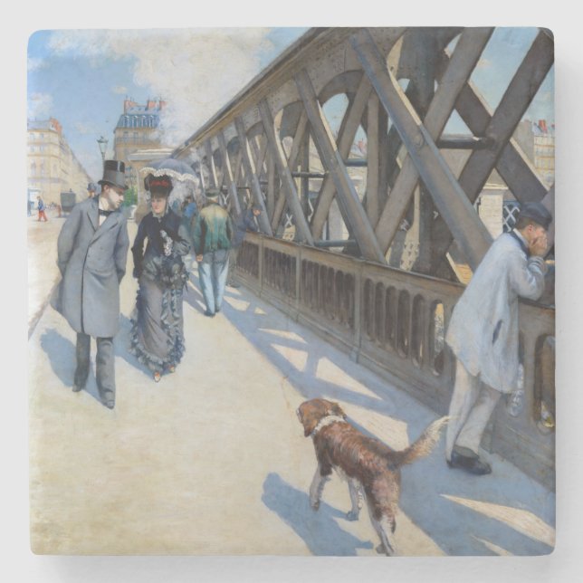 Porta-copo De Pedra Gustave Caillebotte - A Ponte da Europa (Frente)