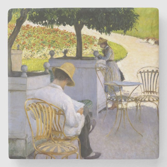 Porta-copo De Pedra Gustave Caillebotte - As Árvores Laranja (Frente)
