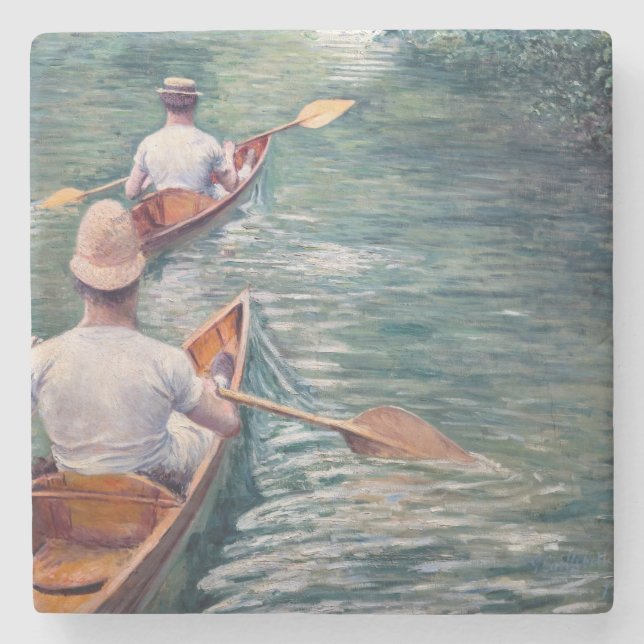 Porta-copo De Pedra Gustave Caillebotte - Canoas no Yerres (Frente)
