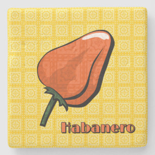 Porta-copo De Pedra Habanero Chili Pepper Stone Porta copos