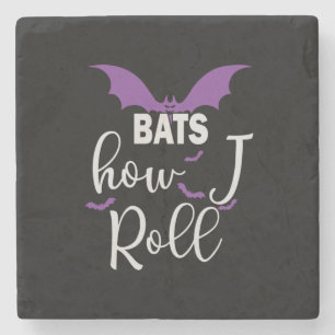 Porta-copo De Pedra Halloween Bats How I Roll Birthday