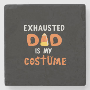Porta-copo De Pedra Halloween Exhausted Dad is My Costume Birthday