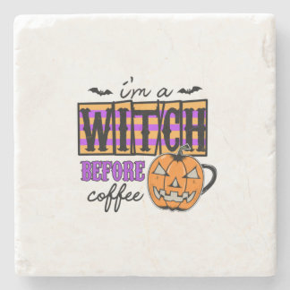 Porta-copo De Pedra Halloween I Am A Witch Before Coffee Birthday