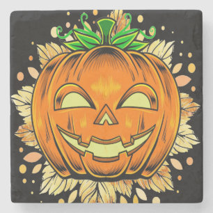 Porta-copo De Pedra Halloween Jackolantern Spooky Pumpkin