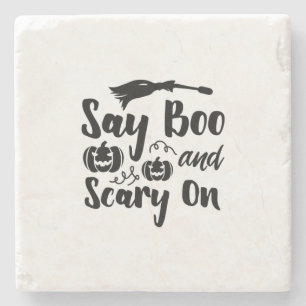Porta-copo De Pedra Halloween Say Boo And Scary On Birthday