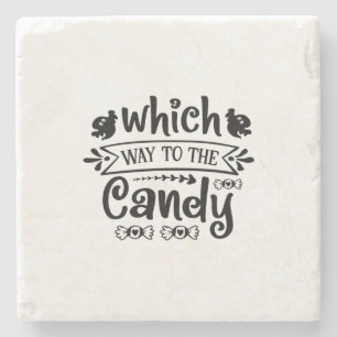 Porta-copo De Pedra Halloween Which Way To The Candy Birthday