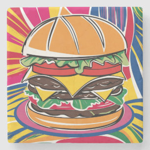 Porta-copo De Pedra Hamburger