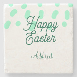 Porta-copo De Pedra Happy Easter green eggs pastel name date simple 