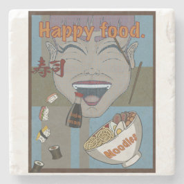 Porta-copo De Pedra Happy food