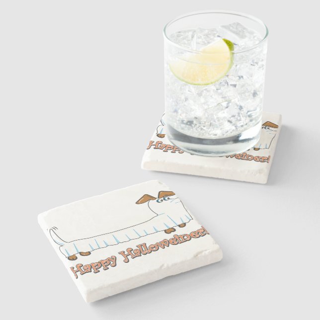 Porta-copo De Pedra Happy Halloweiner (Lateral)