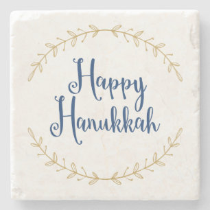 Porta-copo De Pedra Happy Hanukkah