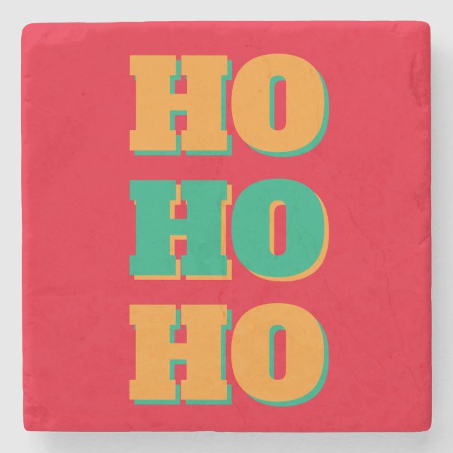 Porta-copo De Pedra Happy New Year Merry Christmas Holiday Season HoHo (Frente)