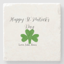 Porta-copo De Pedra Happy St. Patrick's day green shamrock name 