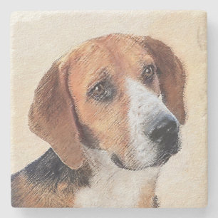 Porta-copo De Pedra Harrier Painting (Pintura de Cachorro Original)