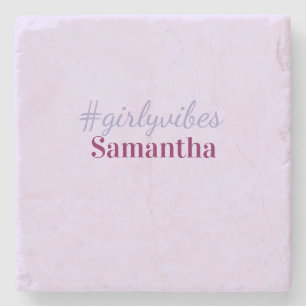 Porta-copo De Pedra hashtag Girlyvibes roxo claro rosa vibrações femin