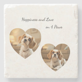 Porta-copo De Pedra Heart-Shaped Dog Design – “Happiness on Four Paws”