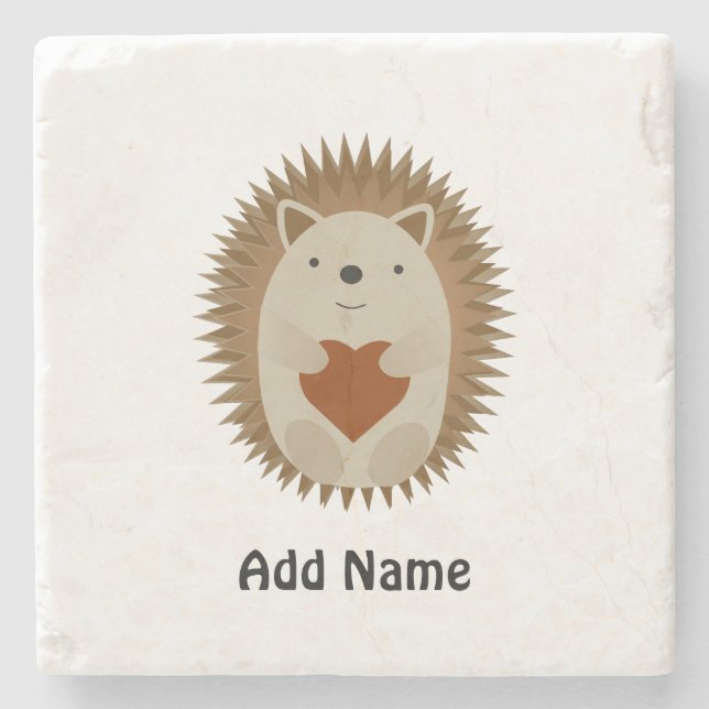 Porta-copo De Pedra Hedgehog Heart (Frente)