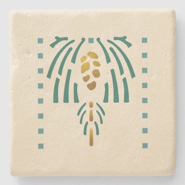 Porta-copo De Pedra Helen "Pinecone adoptivo " (Frente)