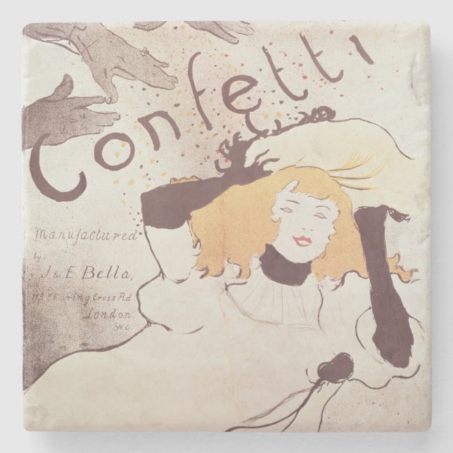 Porta-copo De Pedra Henri de Toulouse-Lautrec | Confetti, 1893 (Frente)