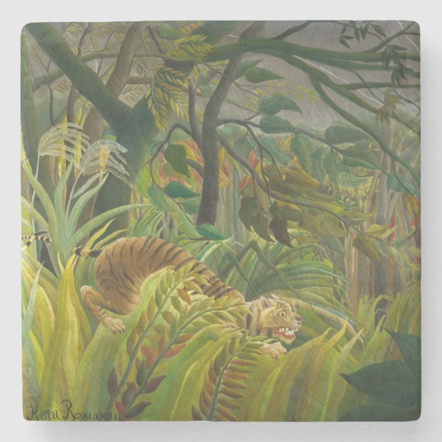 Porta-copo De Pedra Henri Rousseau - Surpreendido! (Frente)