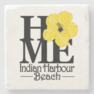 Porta-copo De Pedra Hibiscus indiano HOME do amarelo da praia do porto