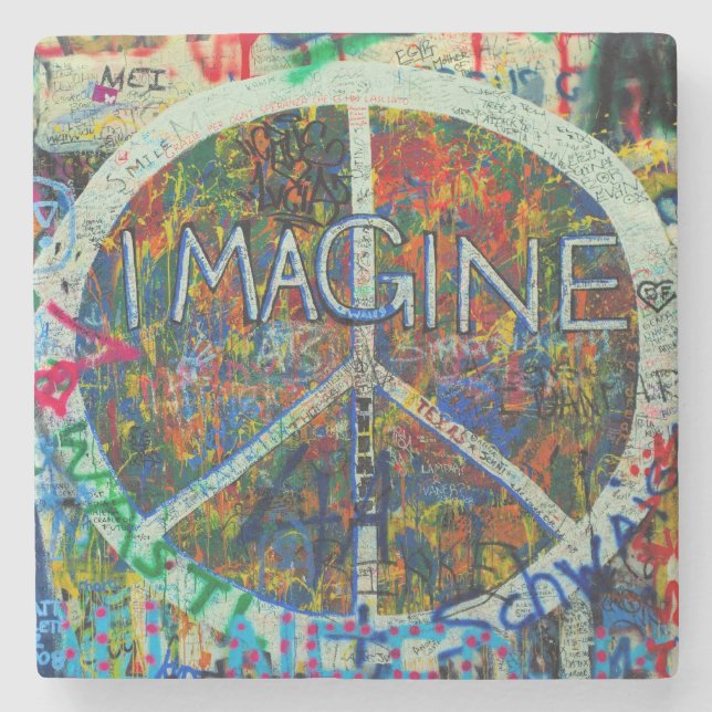 Porta-copo De Pedra Hippie Wall Art (Frente)