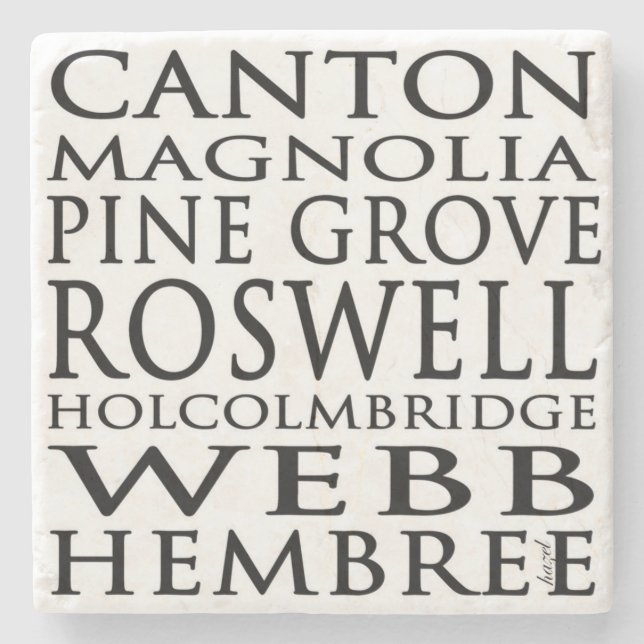 Porta-copo De Pedra Historicamente Roswell, Ruas, Geórgia, Portas copo (Frente)