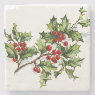 Porta-copo De Pedra HollyBerries 001