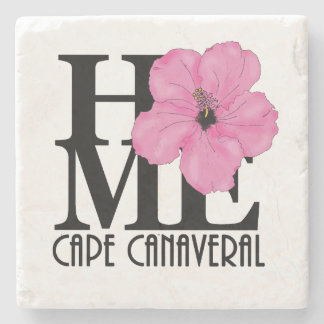 Porta-copo De Pedra HOME Cape Canaveral Pink Hibiscus